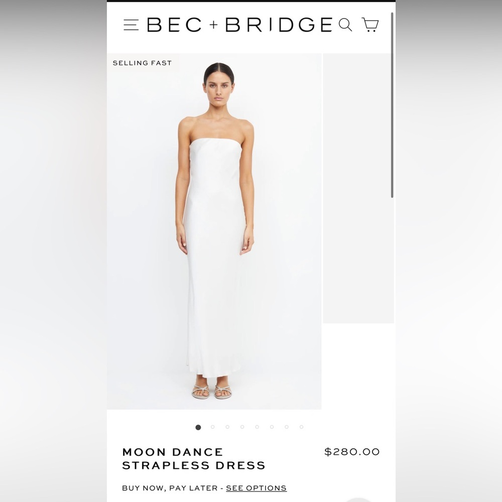 BEC AND BRIDGE MOON DANCE STRAPLESS DRESS